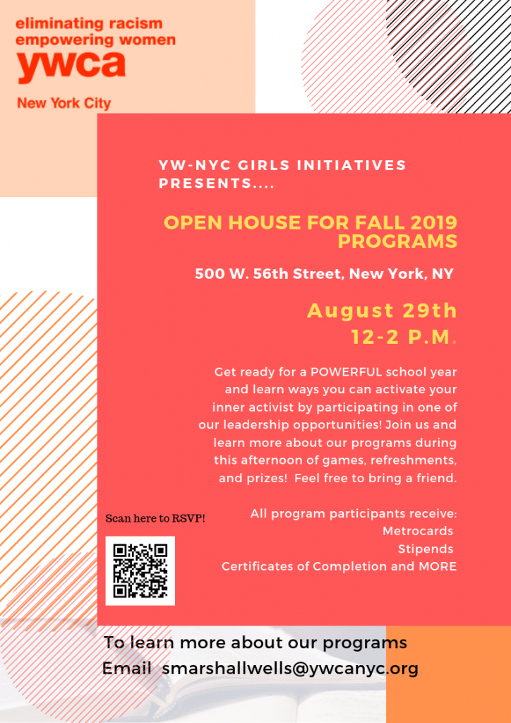 Join us at our Girls Initiatives Fall 2019 Open House on August 29th from 12-2pm and learn how YOU can activate your inner activist this school year. RSVP at https://forms.gle/n8AJZAocUcG9AwhN6